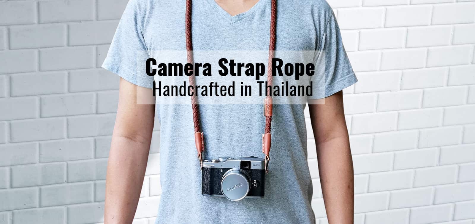 สายกล้อง เชือก แบบถัก Braided Rope Weaving Leather Neck Strap Camera