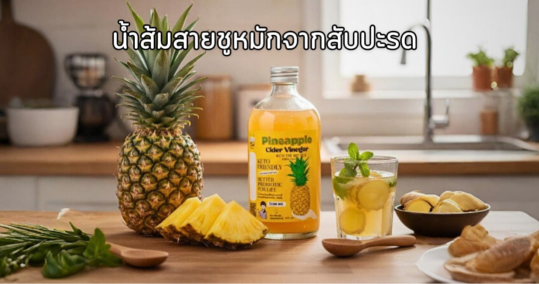 น้ำส้มสายชูหมักจากสับปะรด จากธรรมชาติ โปรไบโอติก เพื่อสุขภาพ